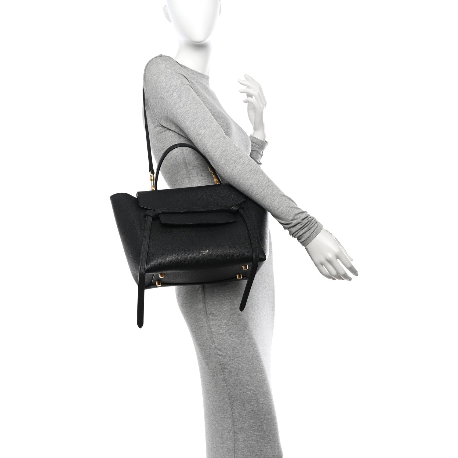 Celine Grained Calfskin Mini Belt Bag Black 2 of 13