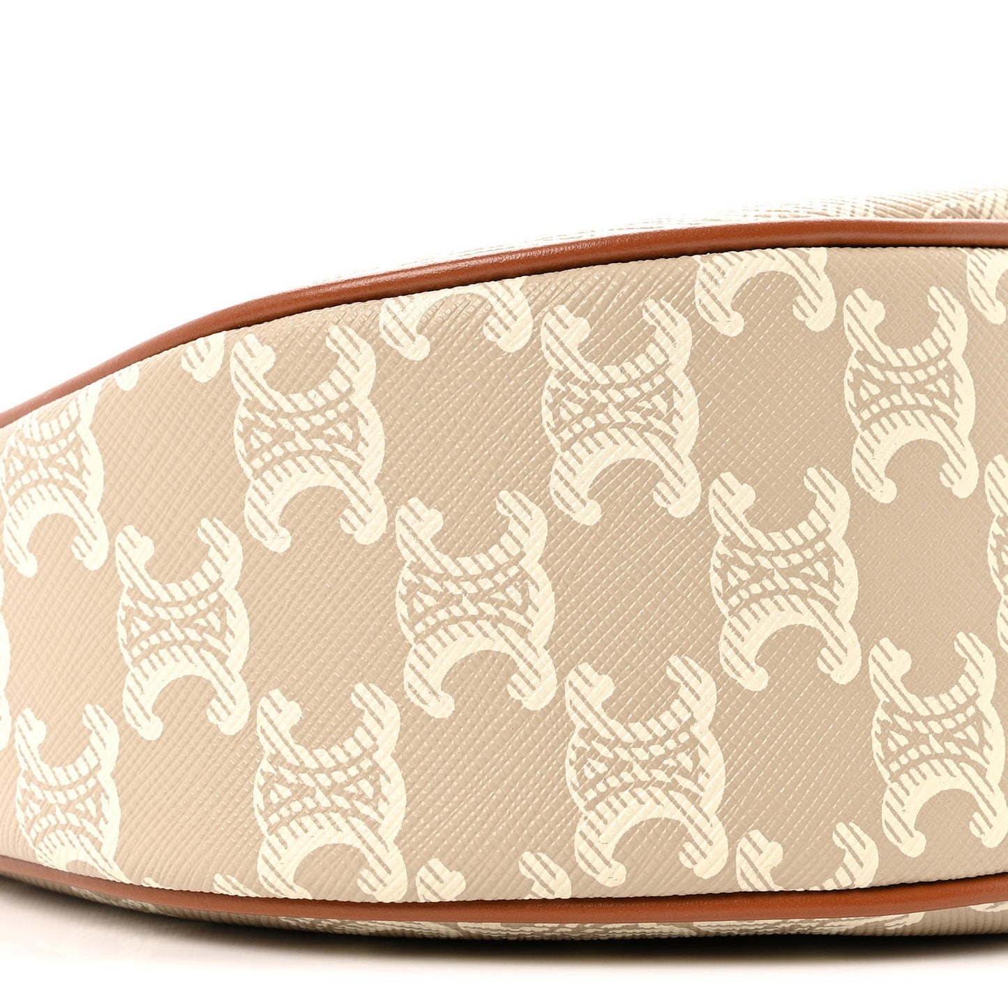 Canvas Calfskin Ava Triomphe Shoulder Bag Grege