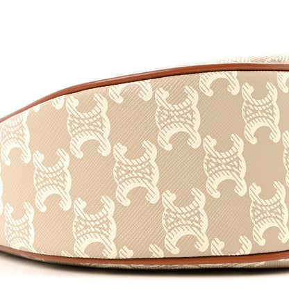 Celine Canvas Calfskin Ava Triomphe Shoulder Bag Grege 9 of 11