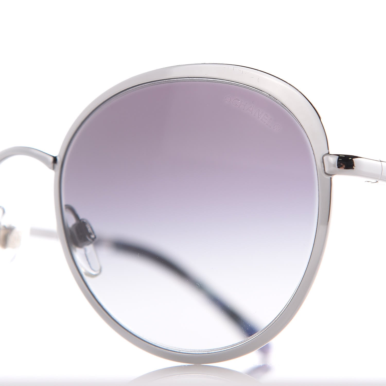Chanel Round Spring Sunglasses 4206 Silver 9 of 10
