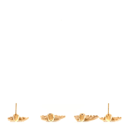 Saint Laurent Brass Metal Double Chain Earrings Gold 3 of 5