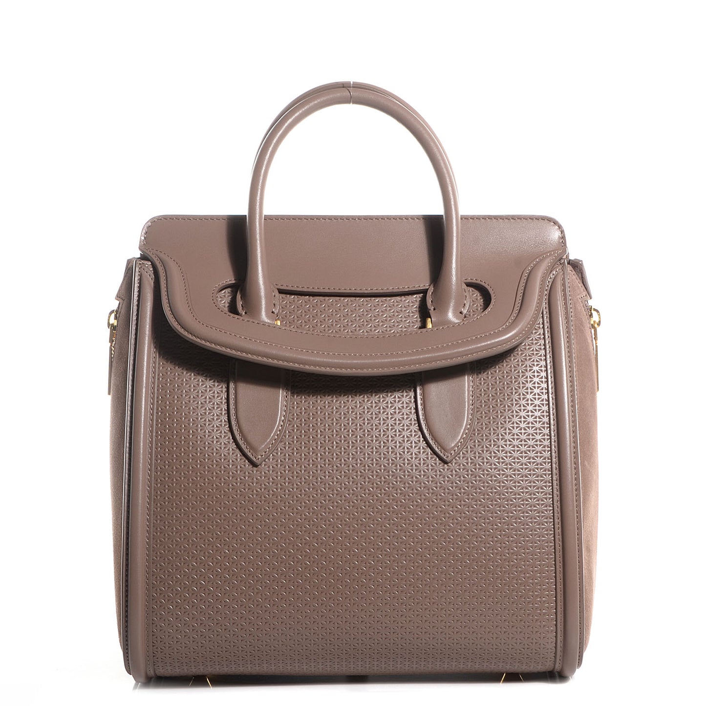 Calfskin Embossed Suede Large Heroine Tan