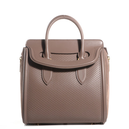 Alexander McQueen Calfskin Embossed Suede Large Heroine Tan 1 of 8