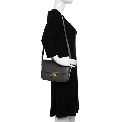 Celine Shiny Calfskin Medium Triomphe Grey 2 of 16