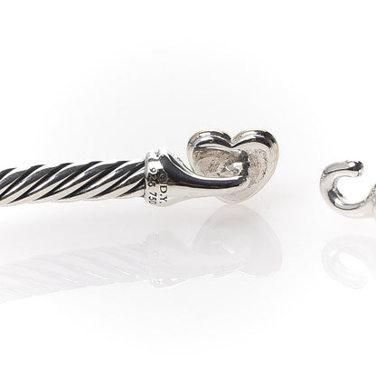 David Yurman Sterling Silver 18K Yellow Gold 3mm Cable Collectibles Heart Bracelet 3 of 4