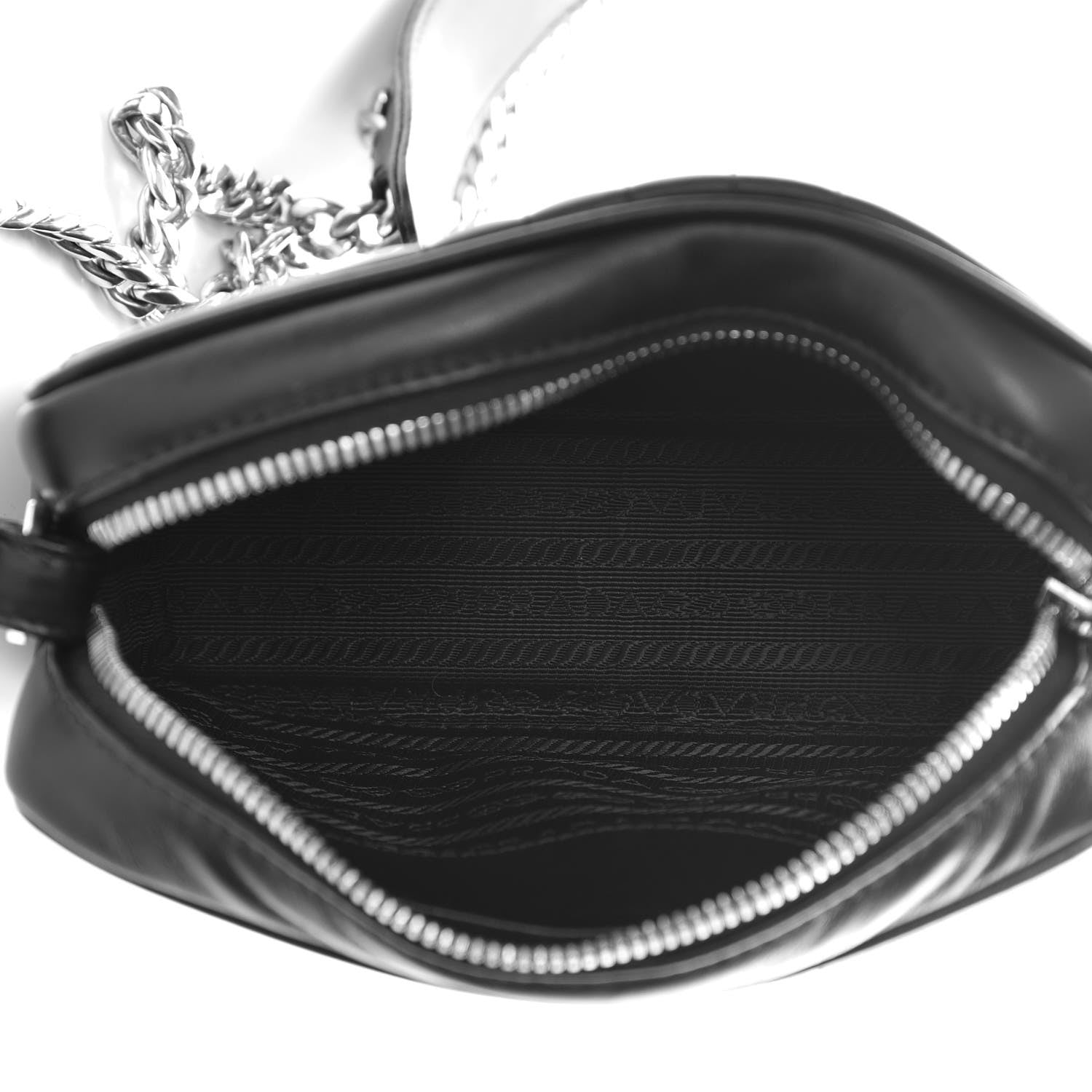Prada Soft Calfskin Diagramme Crossbody Bag Black 7 of 9