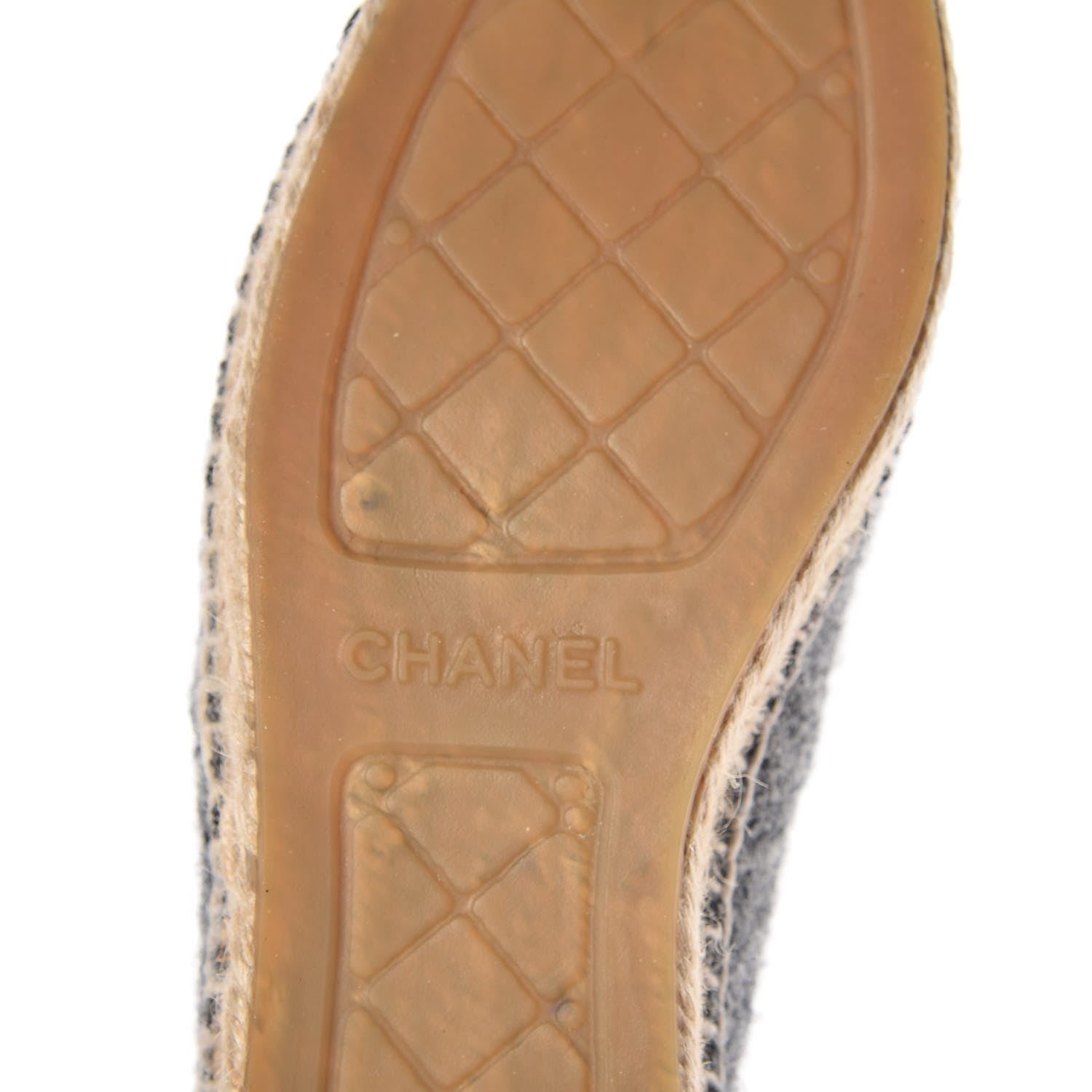 Chanel Tweed Velvet CC Espadrilles 36 Grey Black 6 of 12