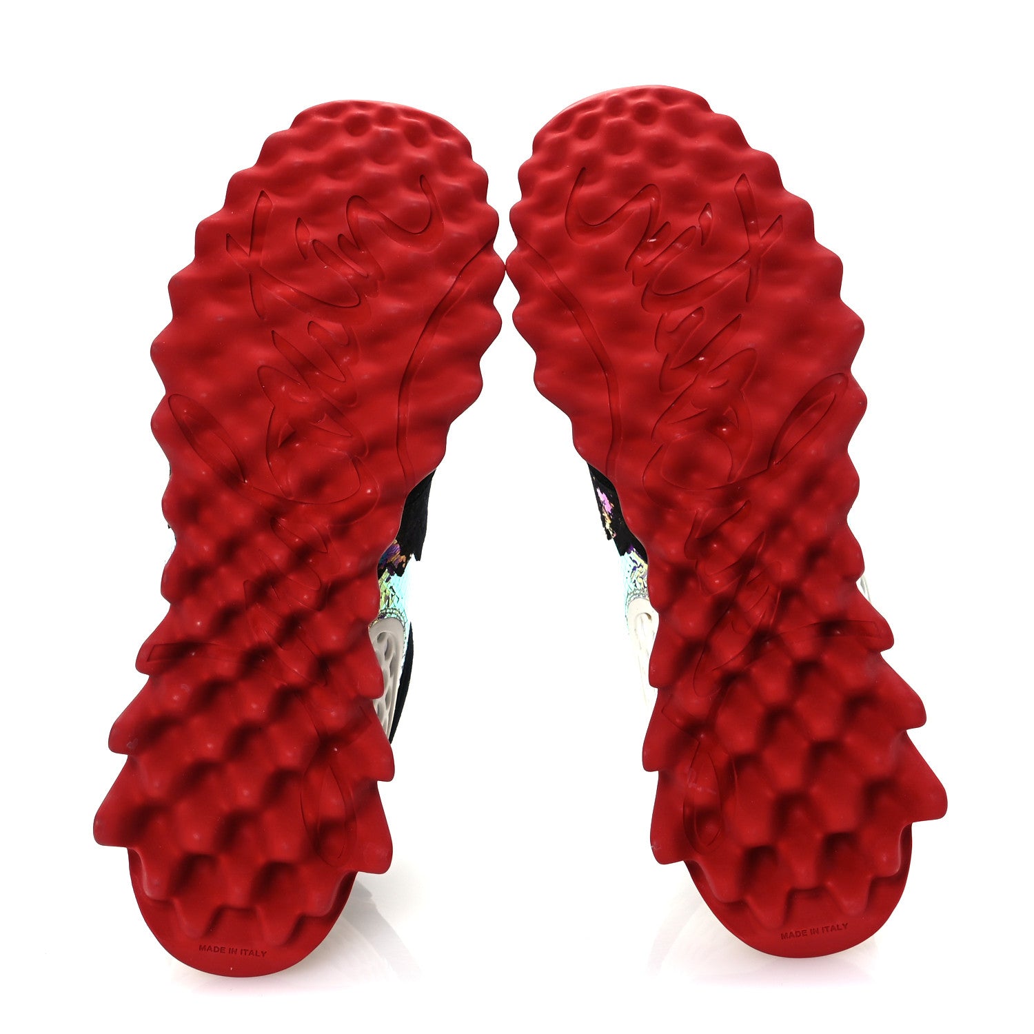 Christian Louboutin Suede Mesh Calfskin Loubishark Sneakers 38.5 Black Multicolor 6 of 10