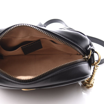 Gucci Calfskin Matelasse Mini GG Marmont Chain Shoulder Bag Black 4 of 10