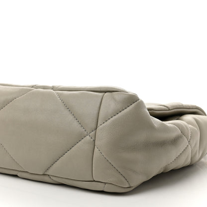 Chanel Lambskin Quilted Large Chanel 19 Flap Grey 9 of 10