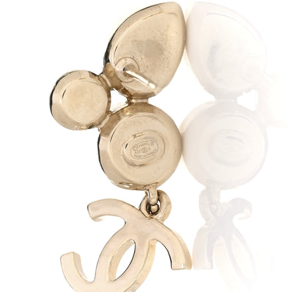 Chanel Pearl Crystal CC Drop Earrings Gold 4 of 4
