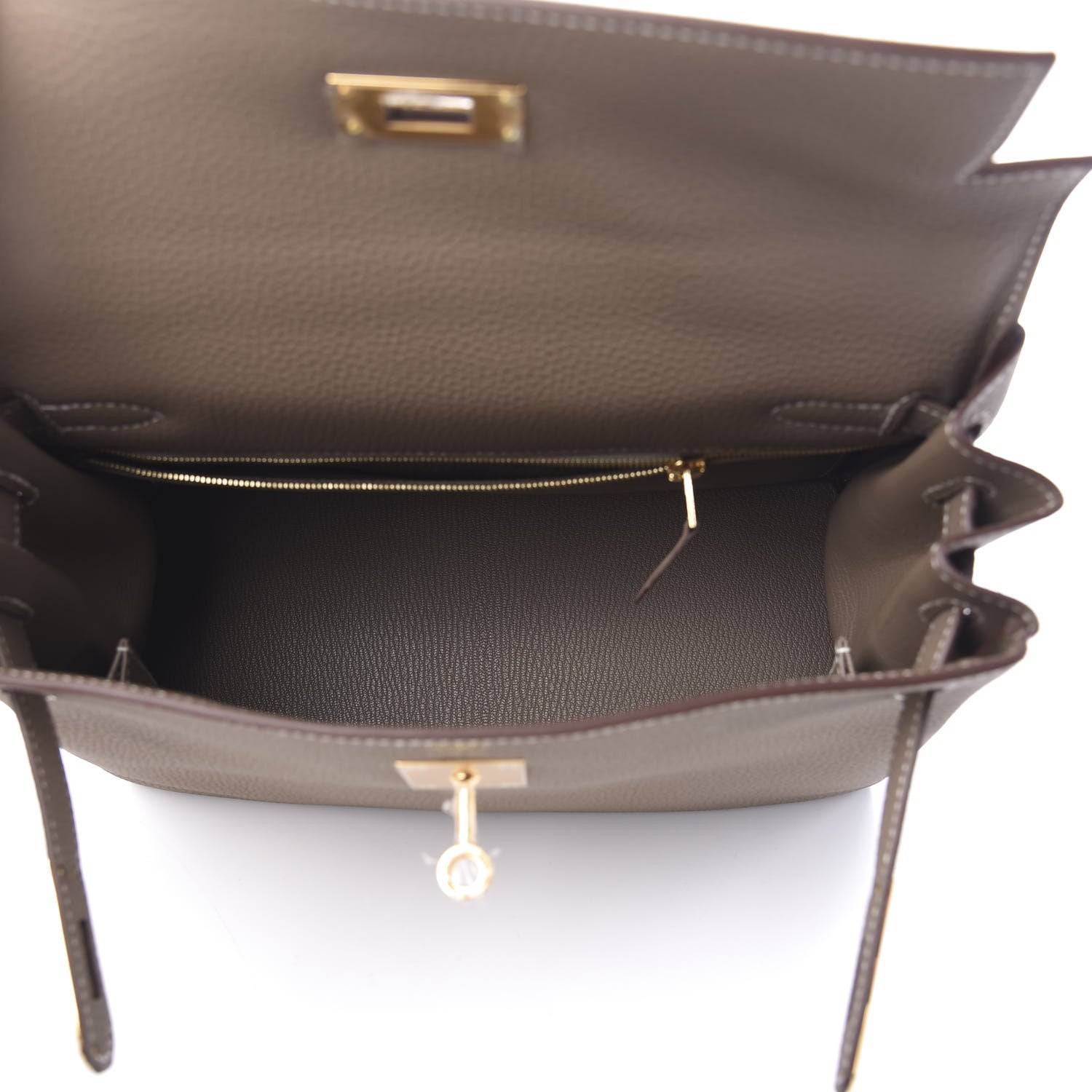 Hermes Togo Kelly Retourne 28 Etoupe 4 of 10