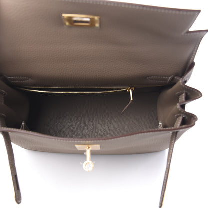 Hermes Togo Kelly Retourne 28 Etoupe 4 of 10