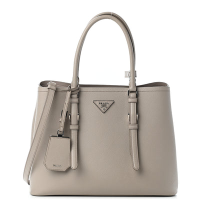 Prada Saffiano Cuir Medium Double Handle Tote Argilla 1 of 9