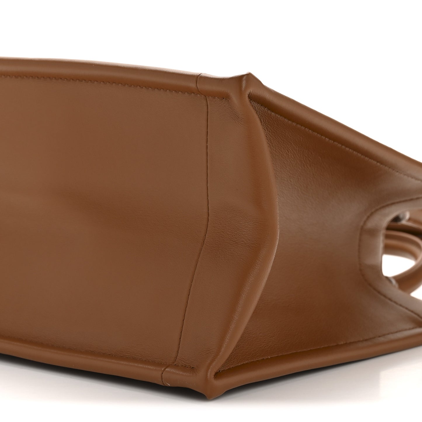 Calfskin Macro Cannage Small Book Tote Golden Saddle