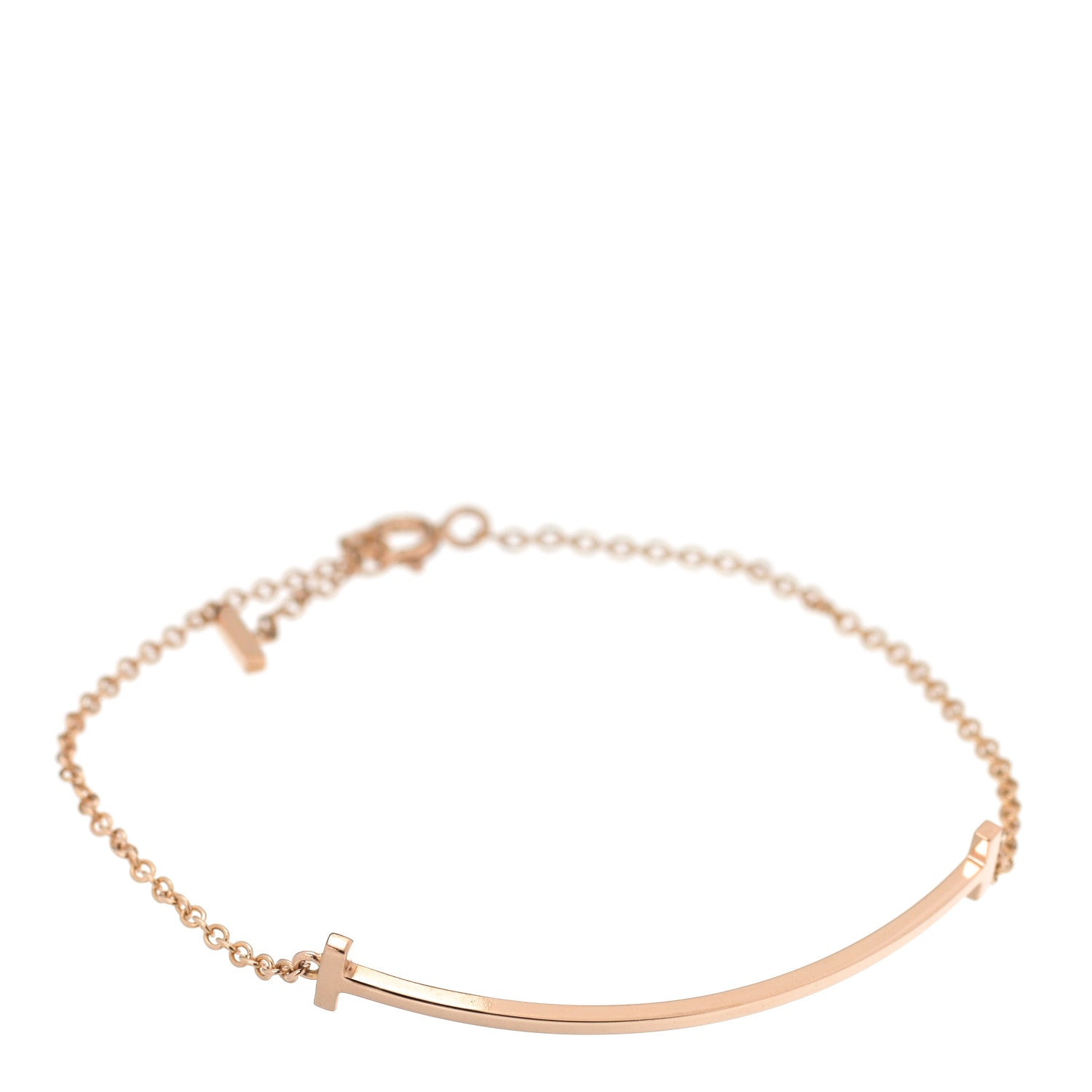Tiffany 18K Rose Gold T Smile Bracelet 1 of 5