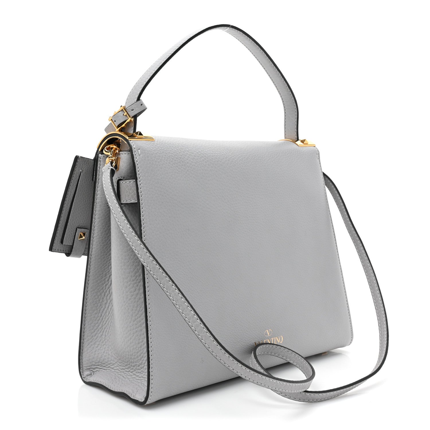 Valentino Garavani Vitello Medium My Rockstud Frame Bag Pastel Grey 3 of 10