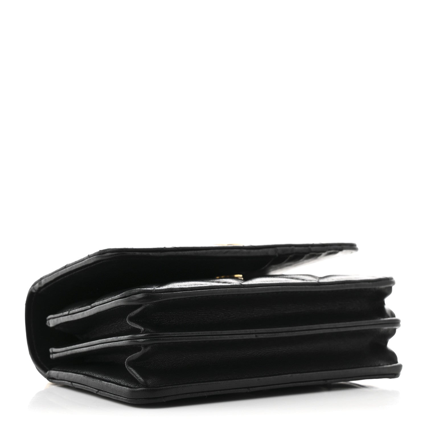 Chanel Lambskin Enamel Quilted Pending CC Clutch With Chain Black 4 of 11