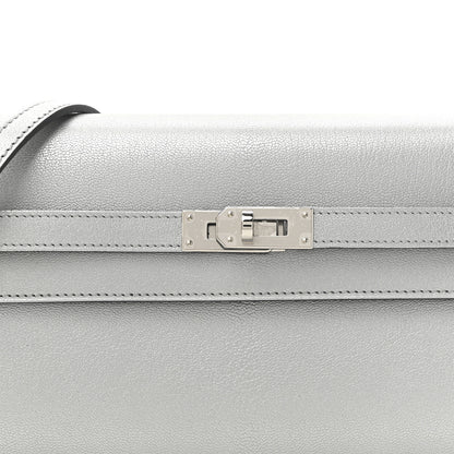 Hermes Metallic Chevre Chamkilight Kelly Wallet To Go Argent 8 of 11