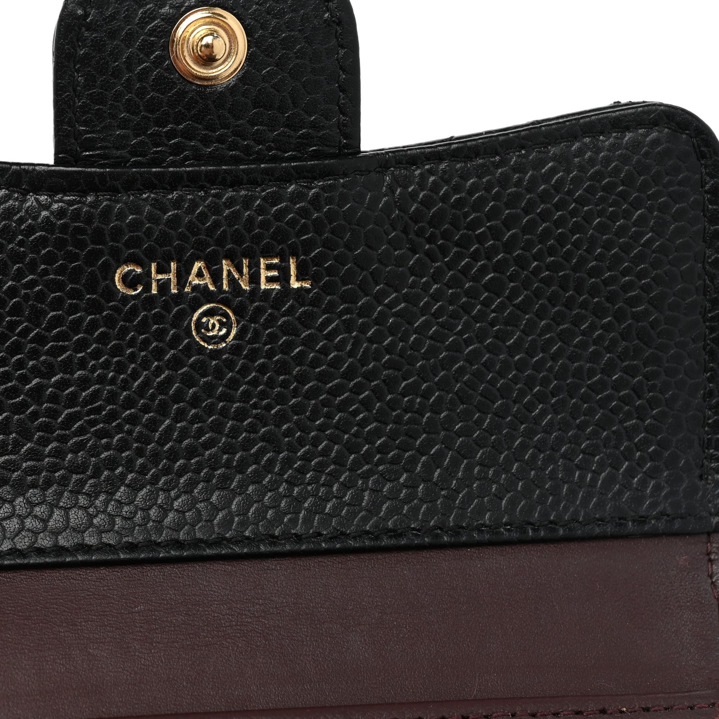 Caviar Quilted Compact Flap Wallet Black