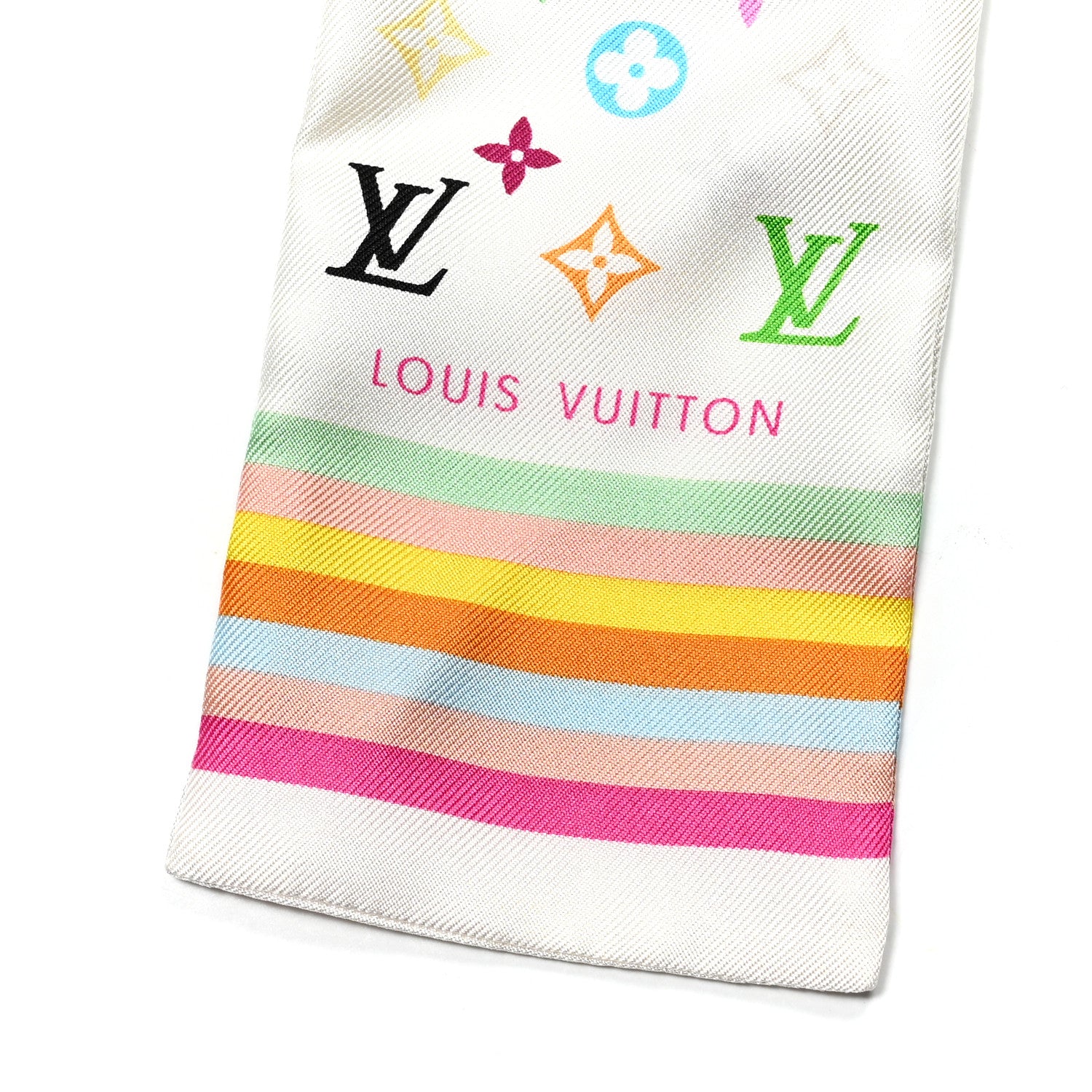 Louis Vuitton Silk Monogram Multicolor Bandeau White 3 of 4
