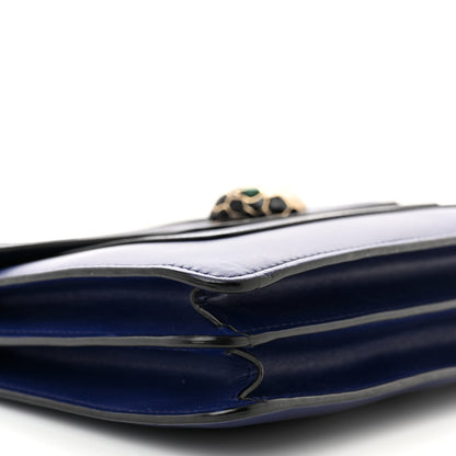 Bulgari Calfskin Serpenti Forever Shoulder Bag Navy 10 of 14