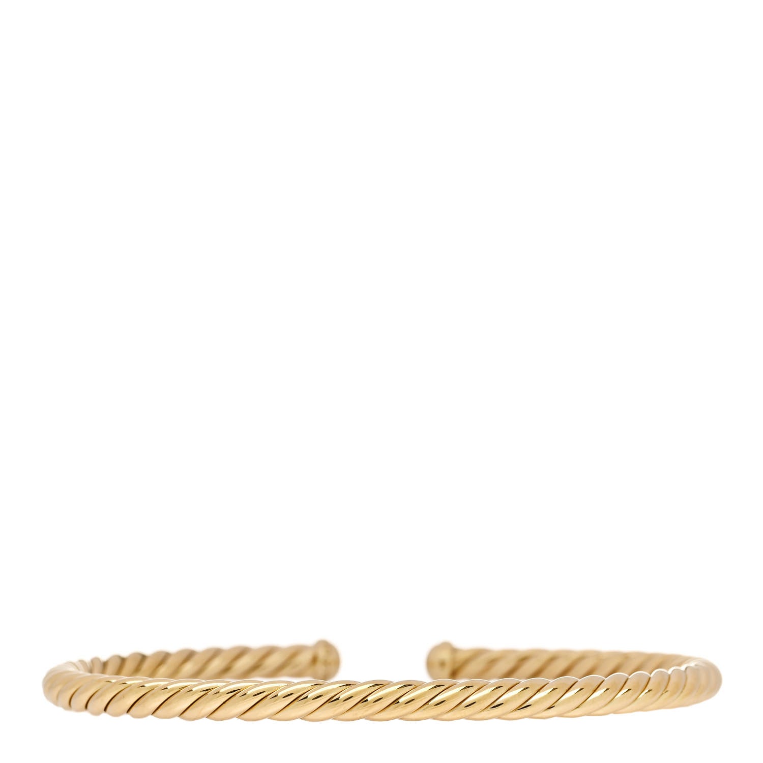 David Yurman 18K Yellow Gold 4mm Cablespira Bracelet 2 of 3