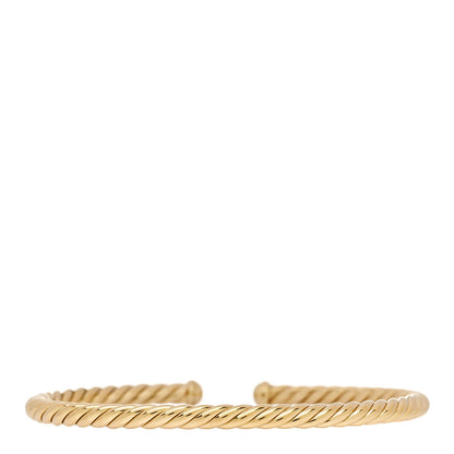 David Yurman 18K Yellow Gold 4mm Cablespira Bracelet 2 of 3