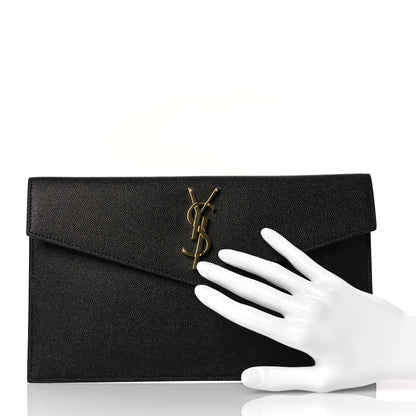 Saint Laurent Grain De Poudre Uptown Pouch Black 2 of 9