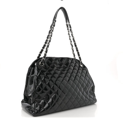 Chanel Patent Quilted Medium Just Mademoiselle Bowling Bag Black 3 of 14