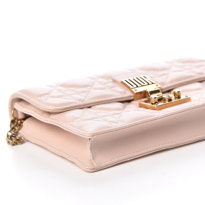 Christian Dior Lambskin Cannage Dioraddict Wallet on Chain Clutch Rose Poudre 5 of 11