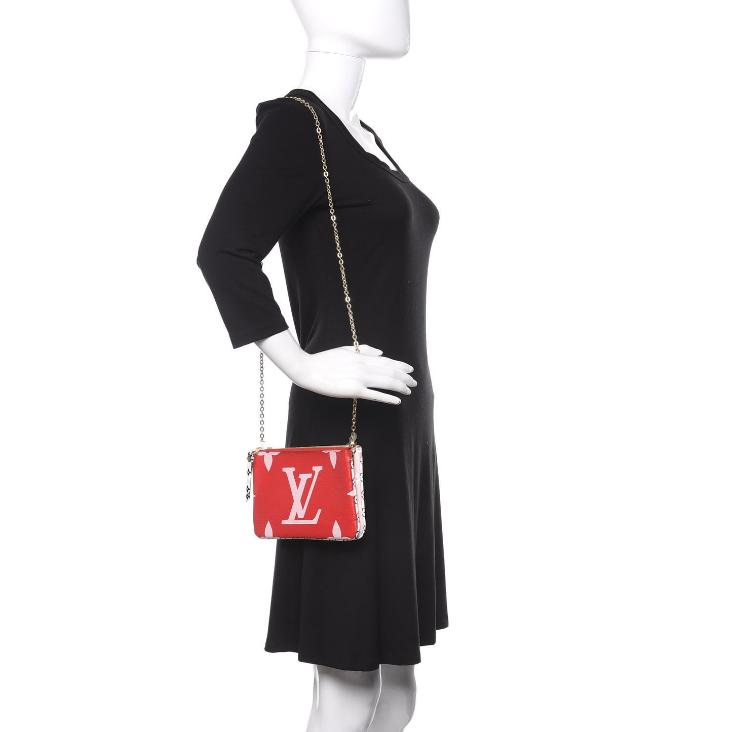 Monogram Giant Double Zip Pochette Rouge