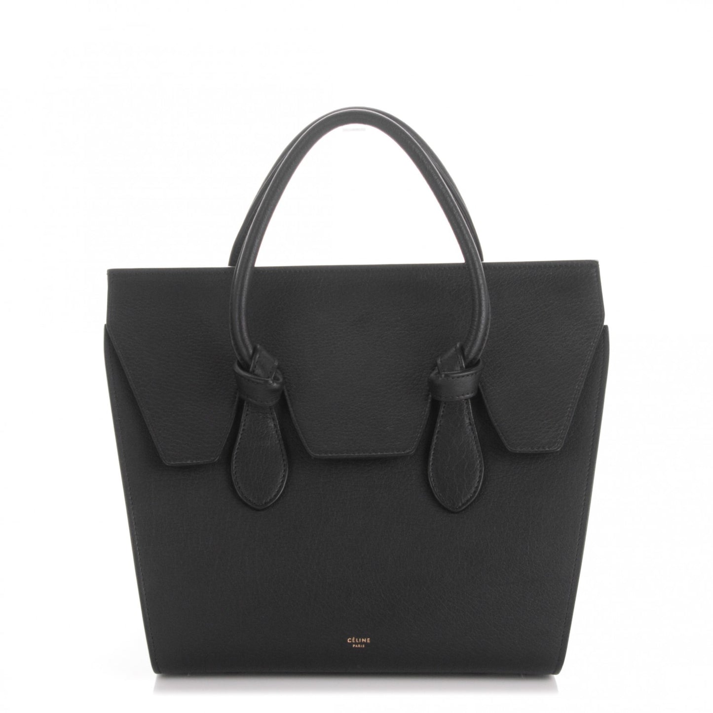 Crisped Calfskin Mini Tie Knot Tote Black