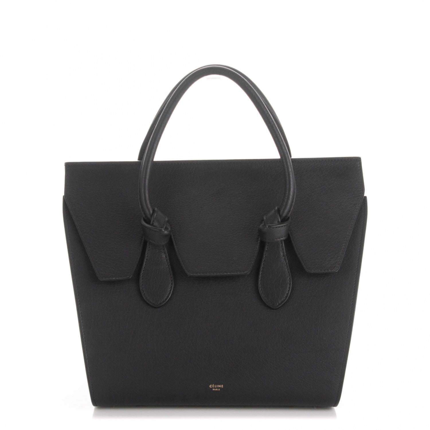 Celine Crisped Calfskin Mini Tie Knot Tote Black 6 of 9