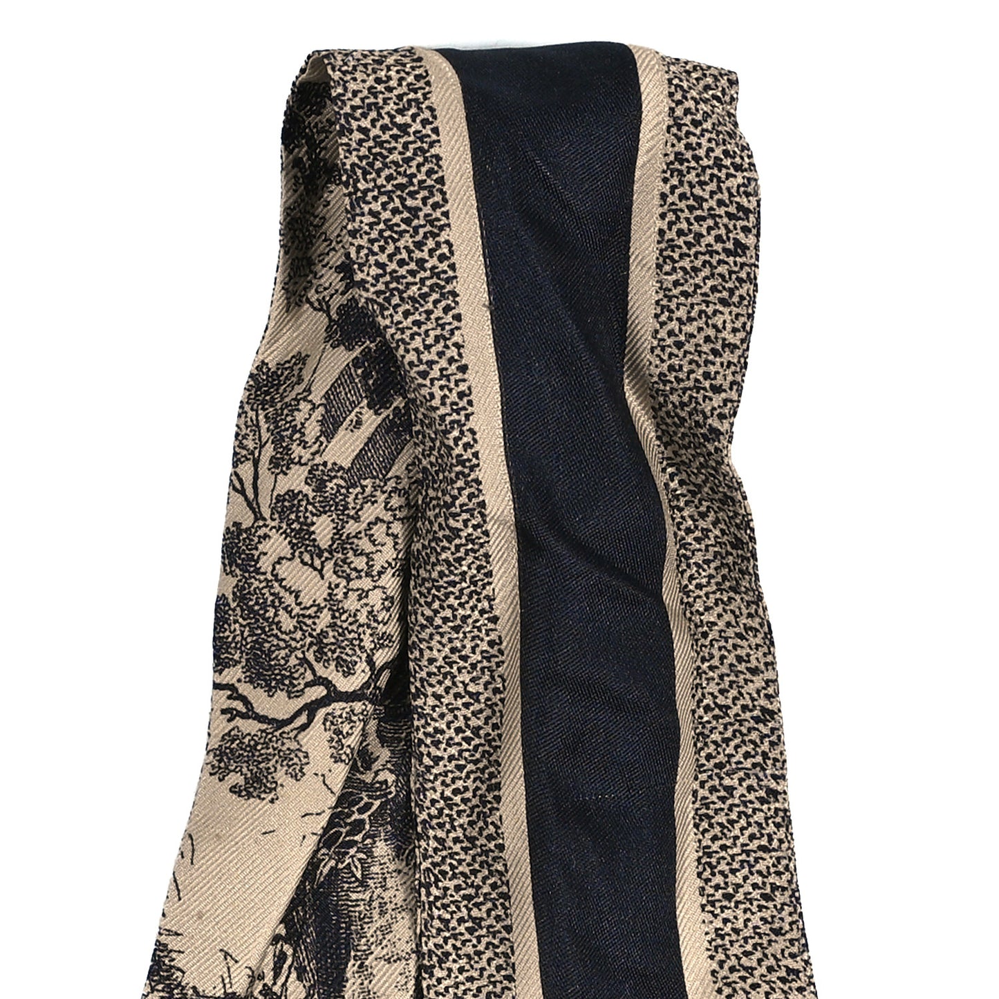 Silk Toile De Jouy Mitzah Scarf Blue