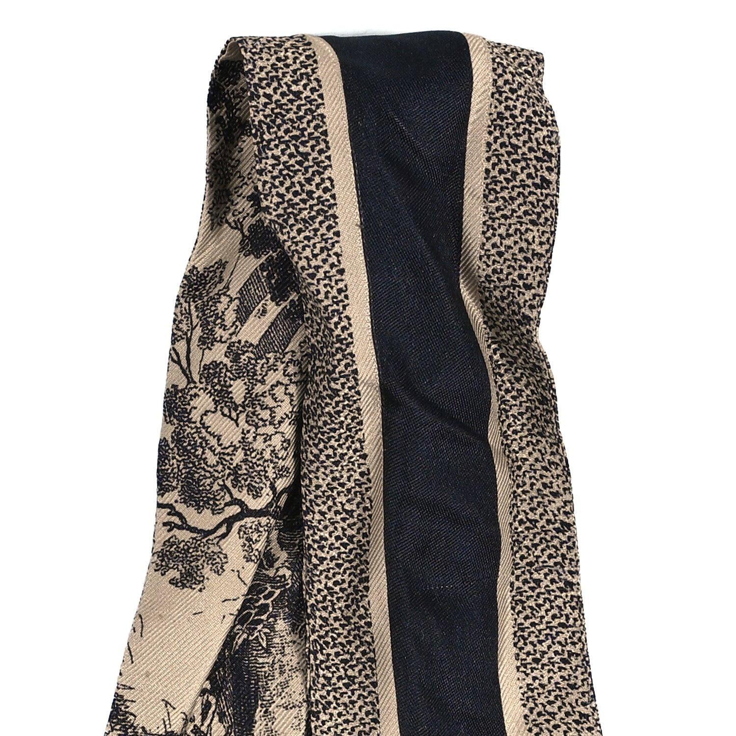 Christian Dior Silk Toile De Jouy Mitzah Scarf Blue 3 of 3