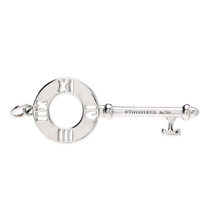 Tiffany 18K White Gold Diamond Atlas Pierced Key Pendant 3 of 4