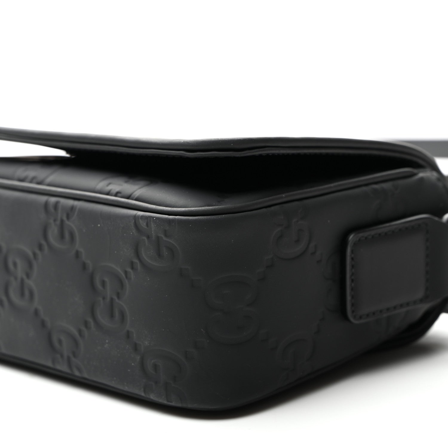 Gucci Rubber Effect Calfskin GG Mini Messenger Bag Black 10 of 10