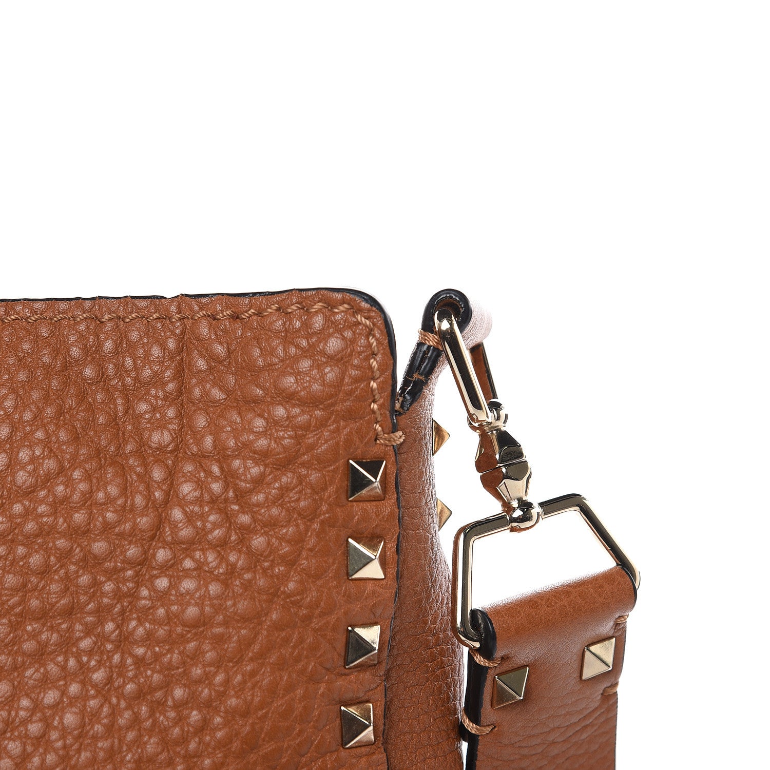 Valentino Garavani Pebbled Calfskin Large Rockstud Flip-Lock Messenger Bag Light Cuir 10 of 12