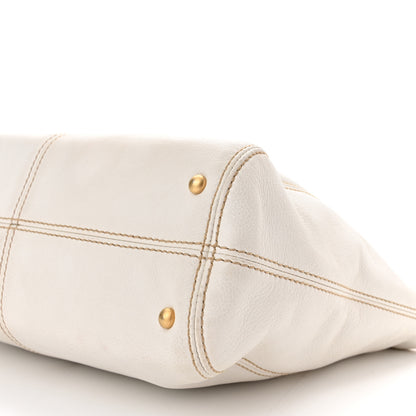 Chanel Calfskin Wood Chain Tote White 11 of 14
