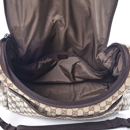 Gucci Monogram Natural Pigskin Large Diaper Bag Beige Ebony Cocoa Dark Chocolate 5 of 15