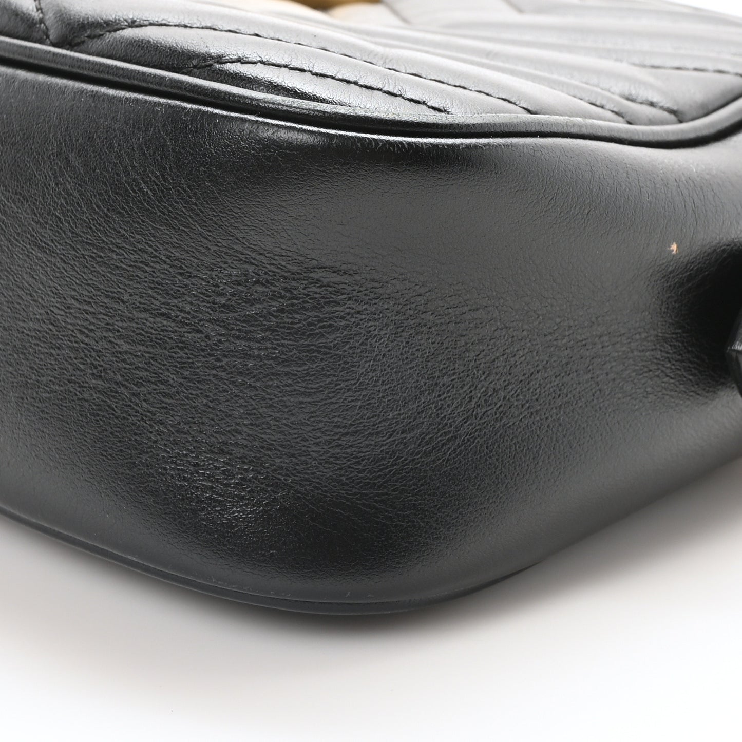 Calfskin Matelasse Small GG Marmont Chain Shoulder Bag Black