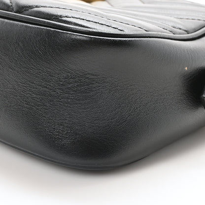 Gucci Calfskin Matelasse Small GG Marmont Chain Shoulder Bag Black 10 of 10
