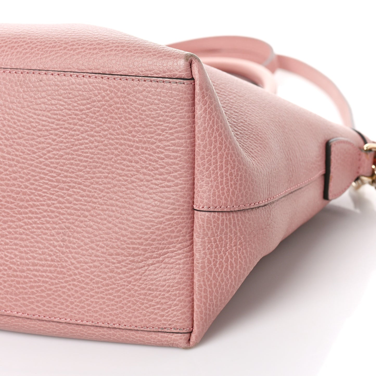 Dollar Calfskin Large GG Charm Dome Satchel Tote Soft Pink