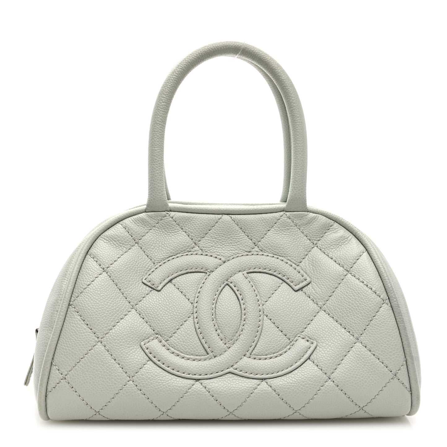 Caviar Quilted Small Bowler Grey