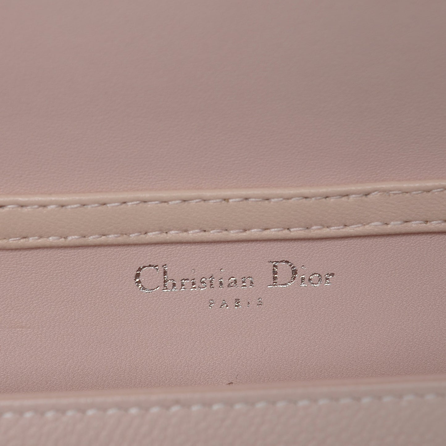 Grained Calfskin Diorama Wallet on Chain Pouch Rose Poudre