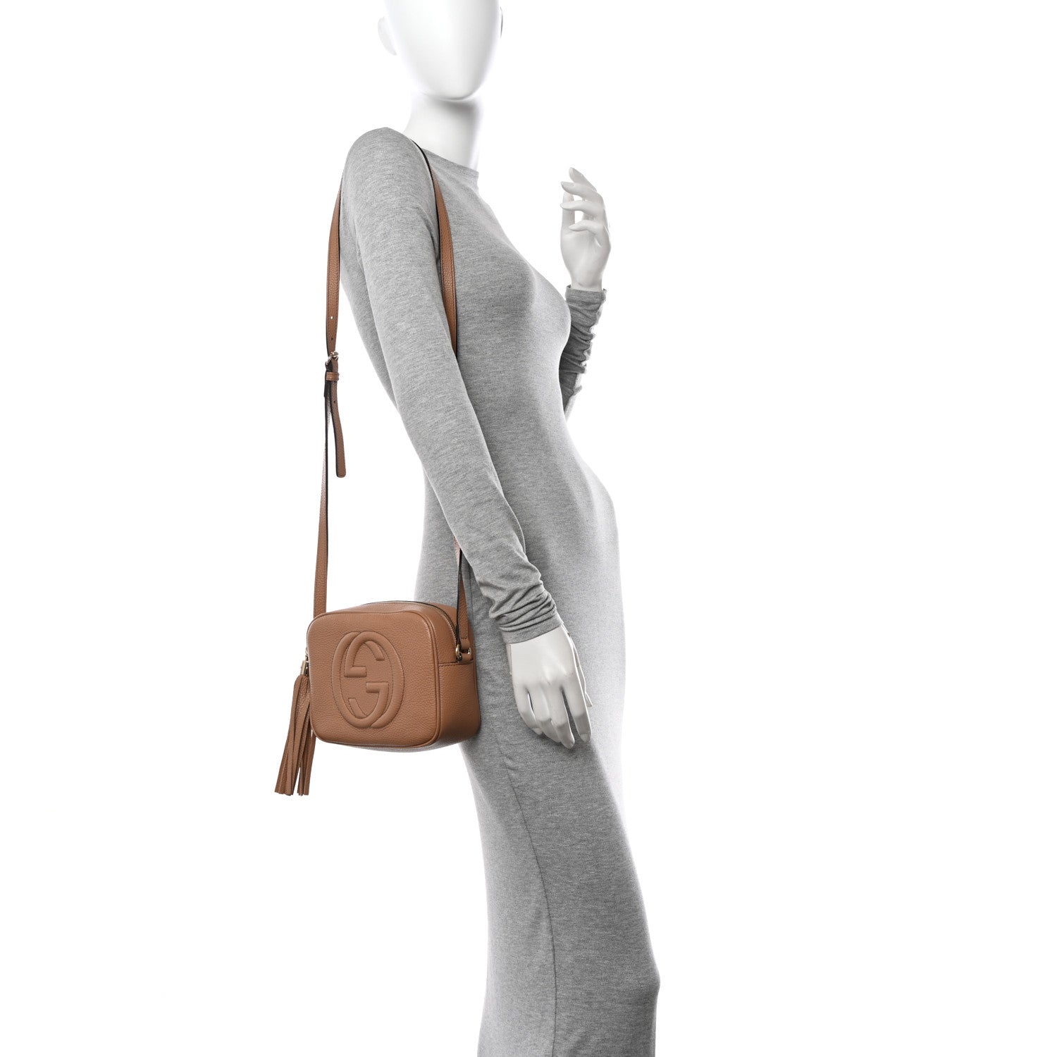 Gucci Pebbled Calfskin Small Soho Disco Bag Camelia 2 of 13
