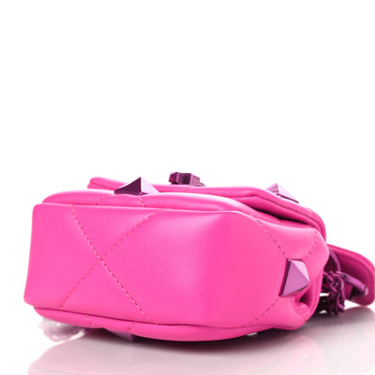 Valentino Garavani Nappa Lacquer Monochrome Mini Roman Stud Shoulder Bag Pink PP 7 of 7