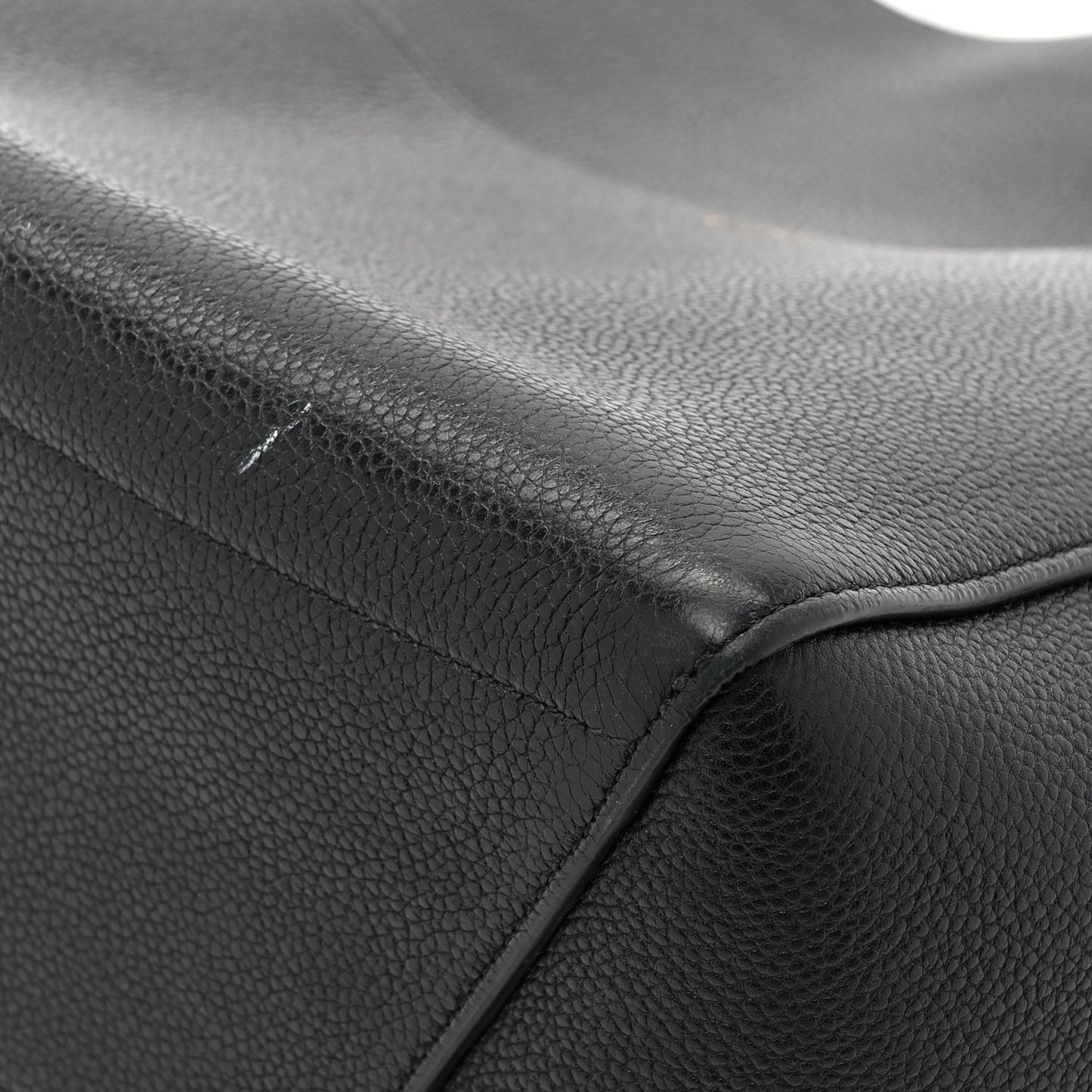 Soft Grained Calfskin Sangle Bucket Bag Black