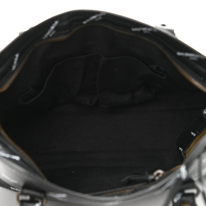 Balenciaga Veau Allover Logo Classic Hardware S City Black White 5 of 11